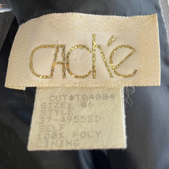 VTG Cache Mini Dress Silver Metallic Fit and Flare Size 6 Retro Party Evening - Picture 2 of 9